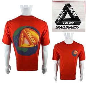 Palace Skateboards Mens Medium Shirt Orange Core Tee Double Sided Streetwear